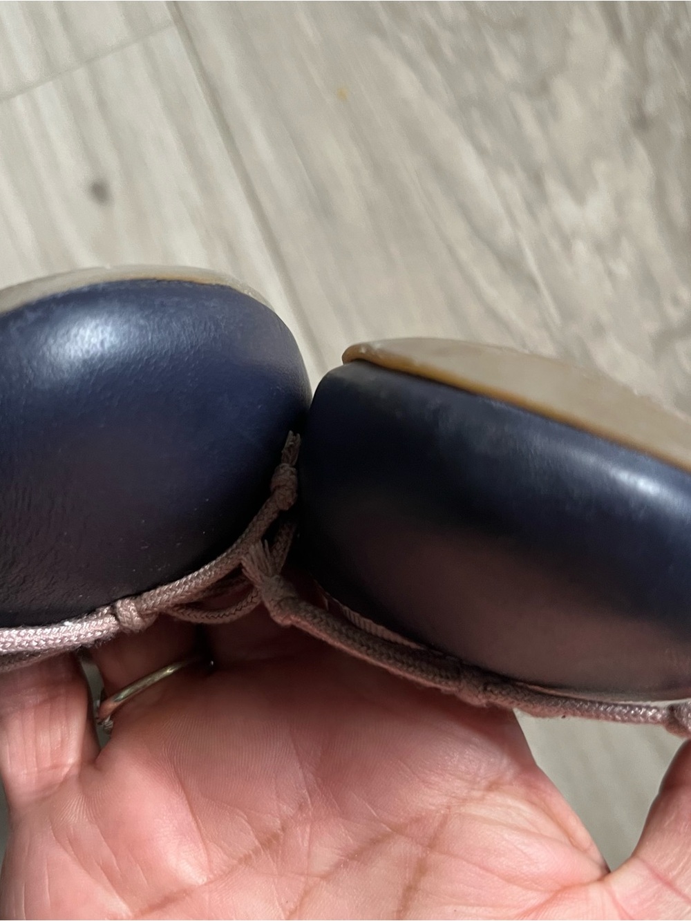 Boden Navy Flats with Blush Trim - Picture 8 of 10